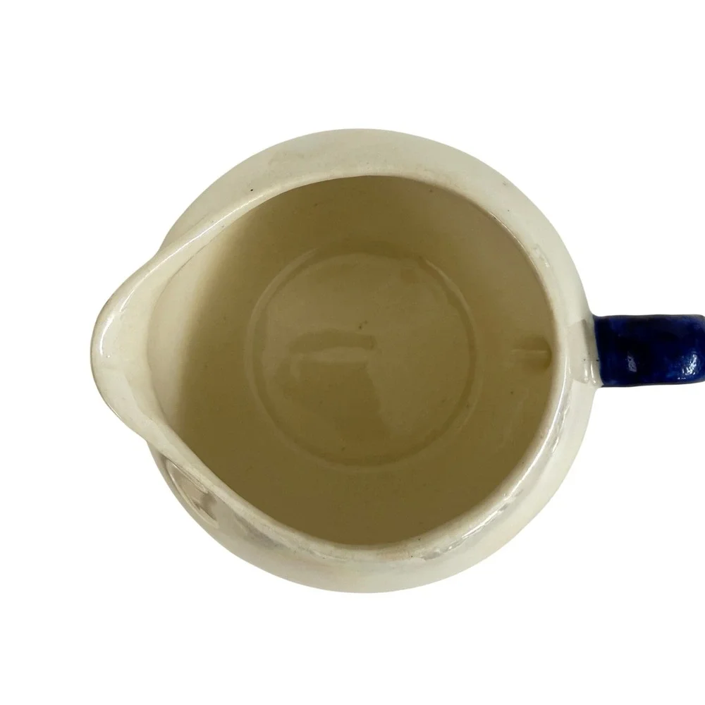 Vintage Czechoslovakia Lusterware Sugar Bowl Creamer Set Cobalt Blue Handles